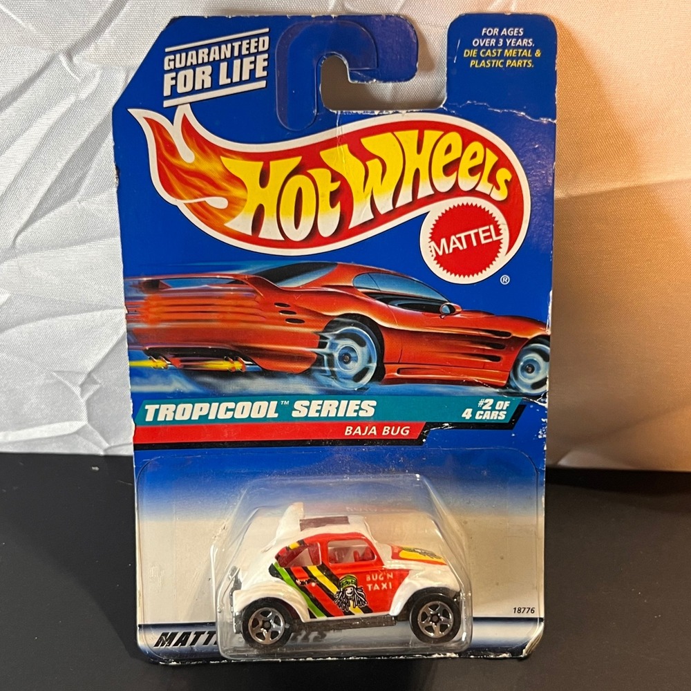 Hot Wheels 1:64 Baja Bug Tropicool Series 1998 White NIB Vintage Collector 694